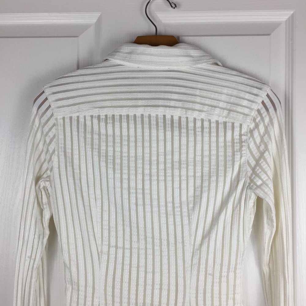 Express Medium Button Down Shimmer Thread Top - image 7